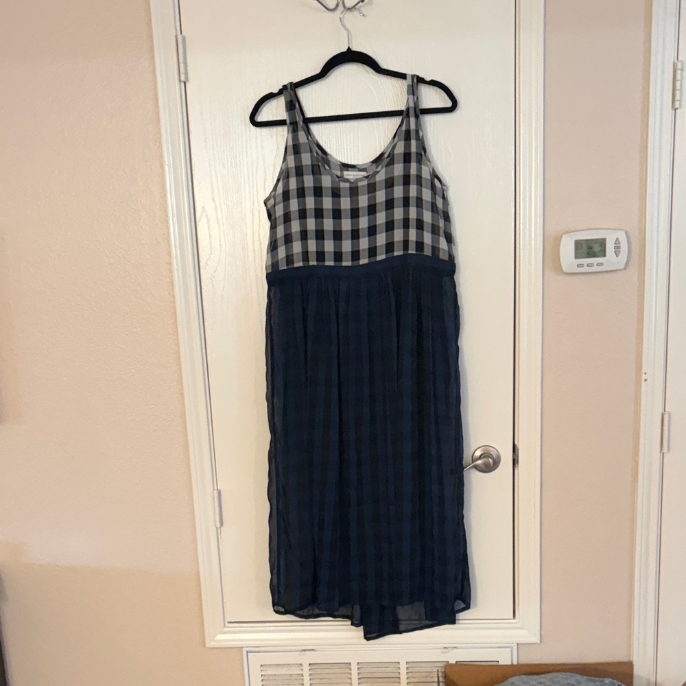 Urban Outfitters sheer checkered dress with liner - M (L)